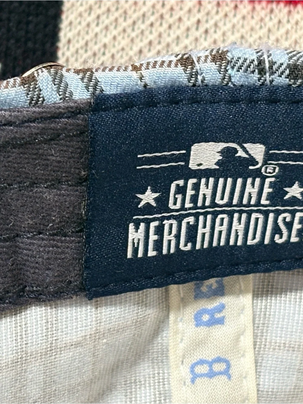 New Era Women's Reversible Cap in Blue Plaid and Cream